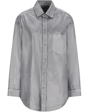 DARKPARK Denim-Effect Collared Shirt - Grey