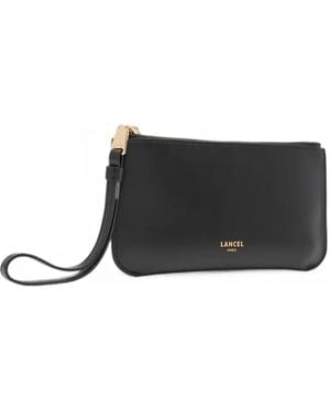 Lancel M Origami Logo-Print Clutch Bag - Black