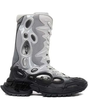 Rombaut Mesh Paneled Lace-Up Boots - Gray