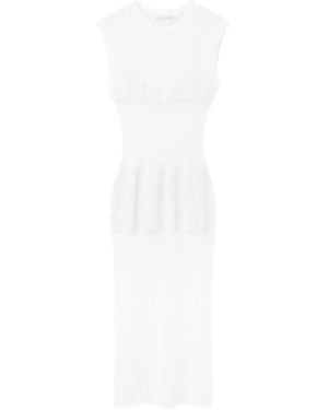 Stella McCartney Mesh-Knit Sleeveless Midi Dress - White