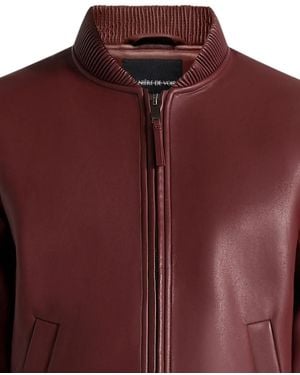 Manière De Voir Arman Leather Bomber Jacket - Red