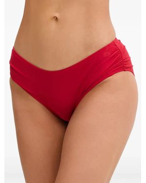 MICHAEL Michael Kors Ruched Bikini Bottoms - Red