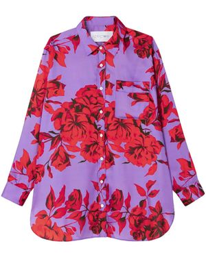 AZ FACTORY Hibiscus サテンシャツ - レッド
