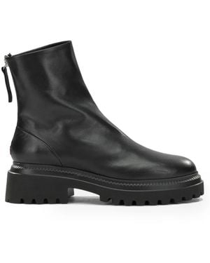 Halmanera Lederstiefel Mit Dicker Sohle - Schwarz