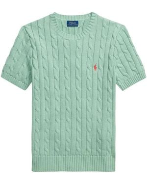 Polo Ralph Lauren Jersey De Punto De Ochos Y Manga Corta - Verde