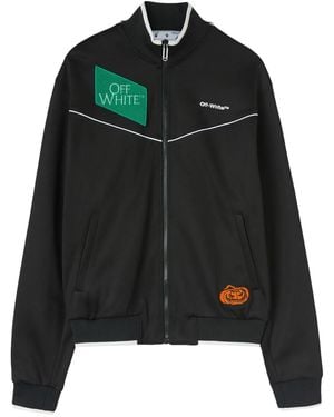 Off-White c/o Virgil Abloh Embroidered-Logo Zipped Track Jacket - Black
