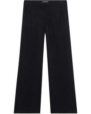 Brooks Brothers Wide-Leg Virgin Wool Trousers - Blue