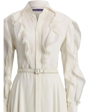 Ralph Lauren Ruffled-Detail Belted Shirt Dress - White