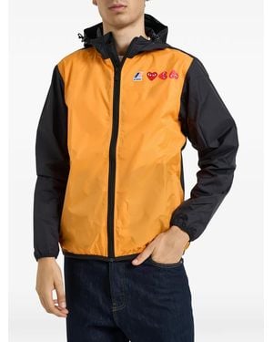 COMME DES GARÇONS PLAY X K-Way Claude Heart-Patch Colour-Block Jacket - Blue