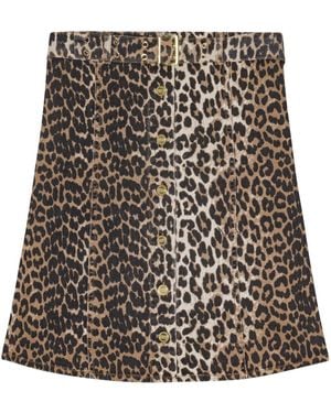 Ganni Top Leopardato - Nero