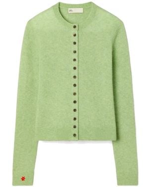 Tory Burch Cashmere Silk Cardigan - Green