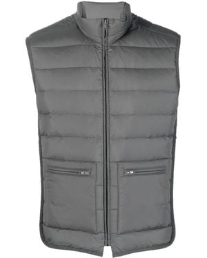 Thom Browne Ultra Light Nylon Tech Funnel Neck Down Vest - Grey