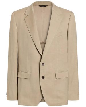 Dolce & Gabbana Martini Light Single-Breasted Linen Jacket - Natural