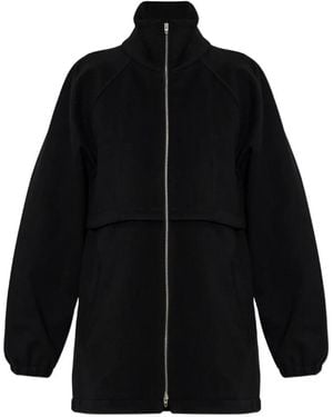 Jil Sander Stand-Up Collar Wool Jacket - Black