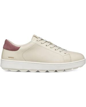 Geox Spherica Ecub-1 Leather Sneakers - White