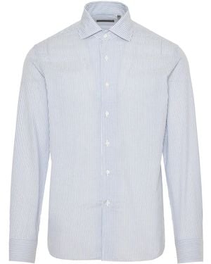 Corneliani Striped Poplin Shirt - White