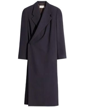 Lemaire Manteau À Ceinture Nouée - Bleu