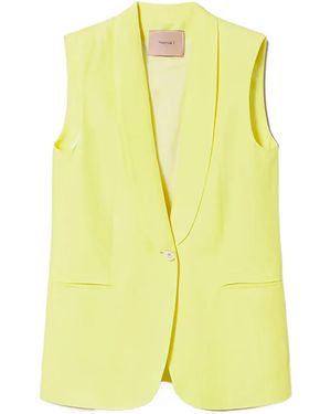 Twinset ショールカラーベスト - イエロー