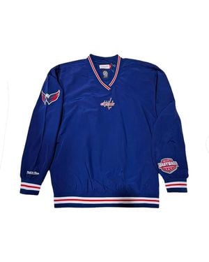 Mitchell & Ness Nhl Capitals Logo-Embroidered Sweatshirt - Blue