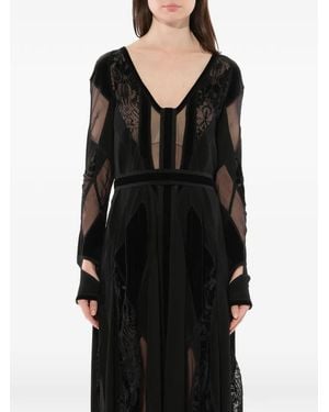 Givenchy Podium Panelled Lace-Trim Dress - Black