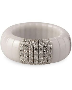 ’ROBERTO DEMEGLIO 18Kt Bar Pura Ceramic And Diamond Ring - Grey