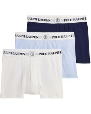 Polo Ralph Lauren Logo-Waistband Boxers (Pack Of Three) - Blue
