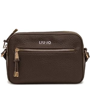 Liu Jo Zip-Fastening Logo-Detail Shoulder Bag - Brown
