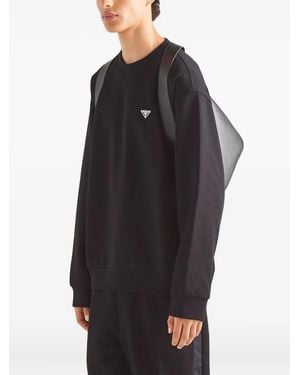 Prada Logo-plaque sweatshirt - Negro
