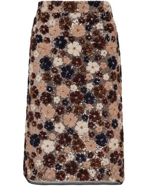 N°21 Sequin-Embellished Skirt - Brown