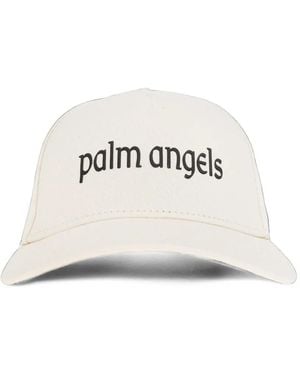 Palm Angels Cappello Con Visiera Curva E Logo - Bianco