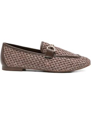 Exe' Woven Horsebit Loafers - Brown