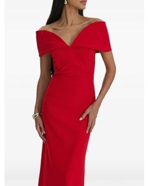 MOOS STUDIO V-Neck Maxi Dress - Red