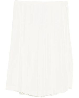 N°21 Elasticated-Waistband Pleated Skirt - White