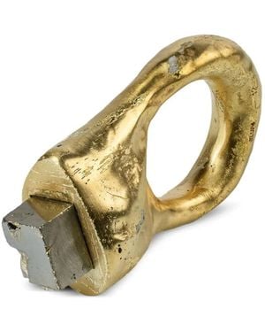 Parts Of 4 Plated Giant Roman Pyrite Ring - Metallic