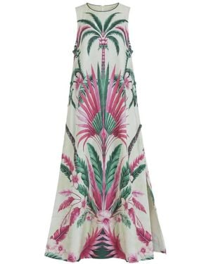 F.R.S For Restless Sleepers Penelope Palm-Print Silk Maxi Dress - White