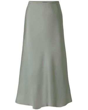 Soeur Fever Satin-Finish Midi Skirt - Grey