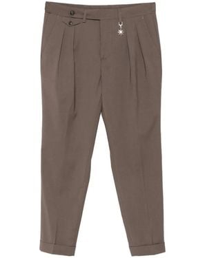 Manuel Ritz Pleated Turn-Up Trousers - Grey