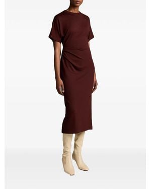 Vince Abito Midi Con Ruches - Rosso