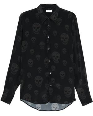 McQueen Hemd Mit Totenkopf-Print - Schwarz