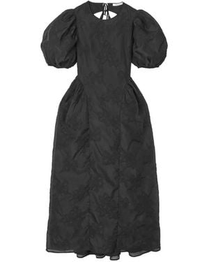 Cecilie Bahnsen Ulani Papillon-Matelassé Flared Midi Dress - Black