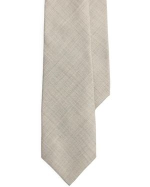 Ralph Lauren Woven Cashmere-Silk Tie - White
