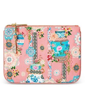 CAMILLA Floral-Print Coin Purse - White