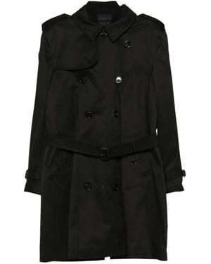 Burberry Trench Kensington Di Media Lunghezza Con Gilet Rimovibile - Nero