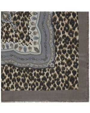 Etro Schal Mit Paisley-Print - Grau