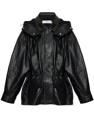 IRO Groove Drawstring Leather Jacket - Black
