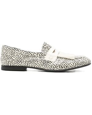Collection Privée Mocasines Con Estampado De Piel De Serpiente - Blanco