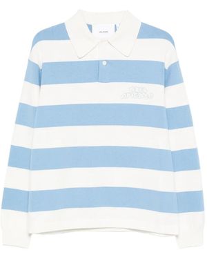 Axel Arigato Gestreifter Rey Poloshirt Mit Logo-Stickerei - Blau