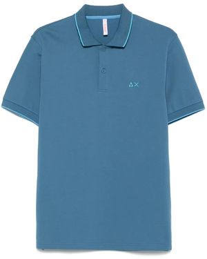 Sun 68 Contrast-Trim Polo Shirt - Blue