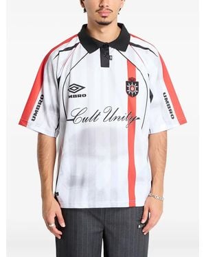 Umbro Polo À Détails Rayés - Rouge