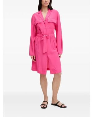 Liu Jo Belted Chest-Pocket Mini Dress - Pink